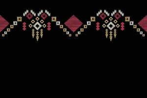étnico ikat tecido padronizar geométrico estilo.africano ikat bordado étnico oriental padronizar Preto fundo. resumo,illustration.texture,vestuário,quadro,decoração,tapete,motivo. vetor
