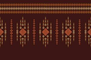 étnico ikat tecido padronizar geométrico estilo.africano ikat bordado Castanho étnico oriental padronizar Castanho fundo. resumo,illustration.texture,papel de parede,quadro,decoração,tapete,motivo. vetor