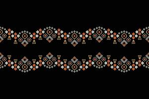 étnico geométrico tecido padronizar Cruz ponto.ikat bordado étnico oriental pixel padronizar Preto fundo. resumo,vetor,ilustração. textura,vestuário,quadro,decoração,motivos,seda papel de parede. vetor