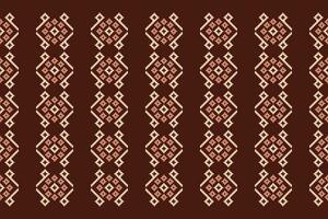 étnico geométrico tecido padronizar Cruz ponto.ikat bordado étnico oriental pixel padronizar Castanho fundo. resumo,vetor,ilustração. textura,vestuário,quadro,decoração,motivos,seda papel de parede. vetor