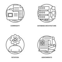 o negócio e dados gestão plano ícones conjunto vetor