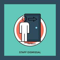 uma triste humano avatar em pé dentro desânimo dentro frente do a companhia porta com seta apontando para fora mostrando ícone para funcionários demissão vetor