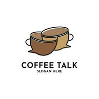 café conversa logotipo Projeto criativo idéia vetor
