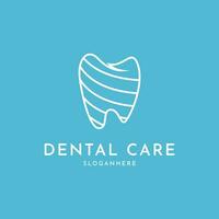 dental Cuidado logotipo Projeto criativo ideia, dental logotipo minimalista esboço vetor