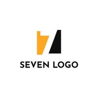 quadrado plano número Sete logotipo Projeto idéia vetor