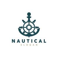 navio leme logotipo, elegante náutico marítimo vetor simples minimalista Projeto oceano Navegando navio