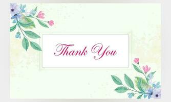 obrigado você apreciação gratidão floral folhas na moda tipografia vetor fundo para cumprimento cartões, postar cartões, poster, panfletos, social