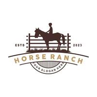 cavalo logotipo, oeste país Fazenda rancho vaqueiro logotipo projeto, simples ilustração modelo vetor