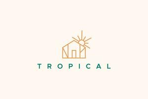 tropical construção casa marca identidade verão renda o negócio período de férias Estado logotipo vetor