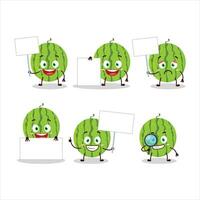 verde Melancia desenho animado personagem trazer em formação borda vetor