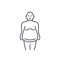 ícone de linha de obesidade em branco