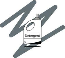 detergente dentro Preto e branco vetor