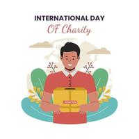 internacional dia do caridade dia conceito vetor