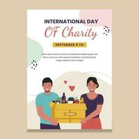 internacional dia do caridade dia poster vetor
