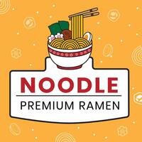 logotipo ramen macarrão japonês ícone nome vetor