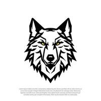 Lobo cabeça, vintage logotipo linha arte conceito Preto e branco cor, mão desenhado ilustração, Lobo cabeça vetor
