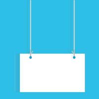 vetor ilustração do uma suspensão placa em uma colorida azul fundo.