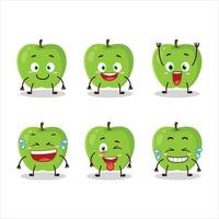 desenho animado personagem do Novo verde maçã com sorrir expressão vetor