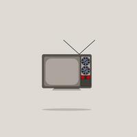 velho escola televisão vetor retro analógico plano Projeto simples zombar acima animação atraente