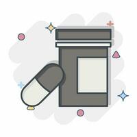 ícone prescrição drogas. relacionado para vício dicionário símbolo. quadrinho estilo. simples Projeto editável. simples ilustração vetor