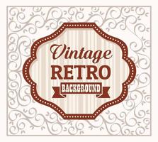 banner retro vintage com moldura de madeira elegante vetor