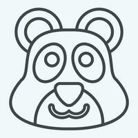 ícone panda. relacionado para animal símbolo. linha estilo. simples Projeto editável. simples ilustração vetor