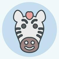 ícone zebra. relacionado para animal símbolo. cor companheiro estilo. simples Projeto editável. simples ilustração vetor