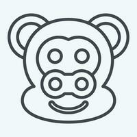 ícone macaco. relacionado para animal símbolo. linha estilo. simples Projeto editável. simples ilustração vetor
