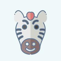 ícone zebra. relacionado para animal símbolo. rabisco estilo. simples Projeto editável. simples ilustração vetor