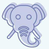 ícone elefante. relacionado para animal símbolo. dois tom estilo. simples Projeto editável. simples ilustração vetor