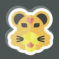 adesivo tigre. relacionado para animal símbolo. simples Projeto editável. simples ilustração vetor