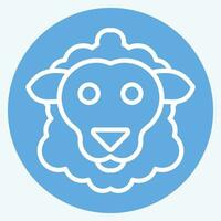 ícone ovelha relacionado para animal símbolo. azul olhos estilo. simples Projeto editável. simples ilustração vetor