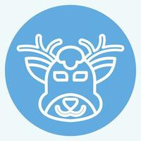 ícone cervo. relacionado para animal símbolo. azul olhos estilo. simples Projeto editável. simples ilustração vetor
