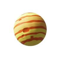 3d render Júpiter. planeta dentro solar sistema, leitoso caminho galáxia. realista esfera cosmos objeto com argolas. vetor ilustração em astronomia dentro argila estilo. globo decoração para planetário conceito