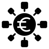 ícone de glifo do euro vetor