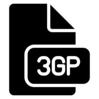 ícone de glifo 3gp vetor
