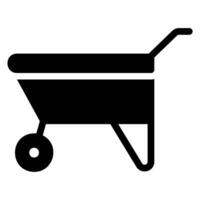 ícone de glifo de carrinho de mão vetor