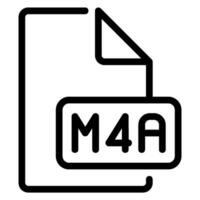 m4a linha ícone vetor