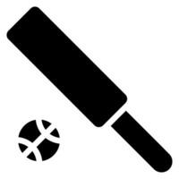 ícone de glifo de taco de críquete vetor