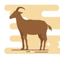 ícone isolado de silhueta animal de cabra vetor