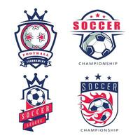 conjunto do futebol logotipo modelo. futebol logotipo emblema. vetor