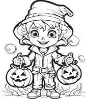 desenhos de halloween para colorir vetor