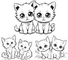 Kawaii Gatos Xícara Café Desenhos Animados Para Colorir Página Para  vetor(es) de stock de ©Valueinvestor 458516402