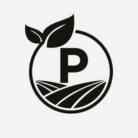 carta p agricultura logotipo. agricultura logótipo símbolo modelo vetor