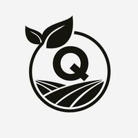 carta q agricultura logotipo. agricultura logótipo símbolo modelo vetor