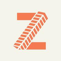 carta z real Estado logotipo conceito com construção ícone. propriedade e habitação símbolo vetor