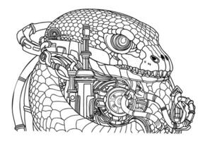 serpente com uma espada coloração página. coloração página cobras dentro a Relva vetor