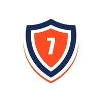 número 7 forma proteção logotipo Projeto vetor