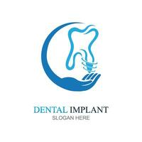 dental implantar logotipo Projeto conceito vetor, dental Cuidado logotipo modelo vetor