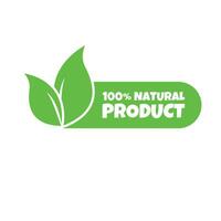 100 por cento natural produtos stiker. ecologia ícone. stiker modelo para orgânico e eco amigáveis produtos com folhas. vetor ilustração isolado em branco fundo